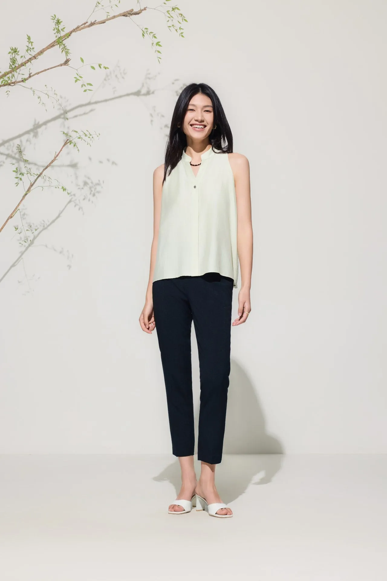 Stretch Ankle Cigarette Suit Pants