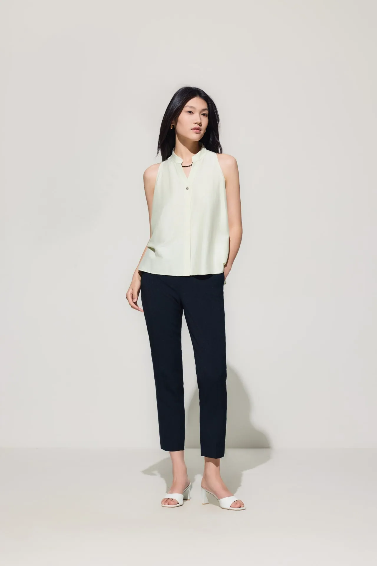 Stretch Ankle Cigarette Suit Pants