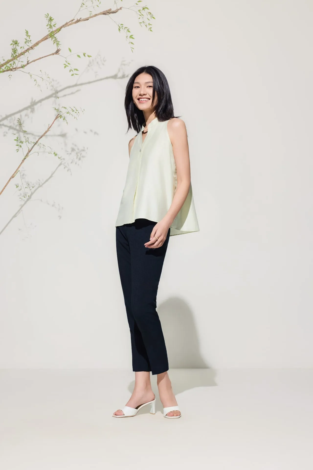 Stretch Ankle Cigarette Suit Pants