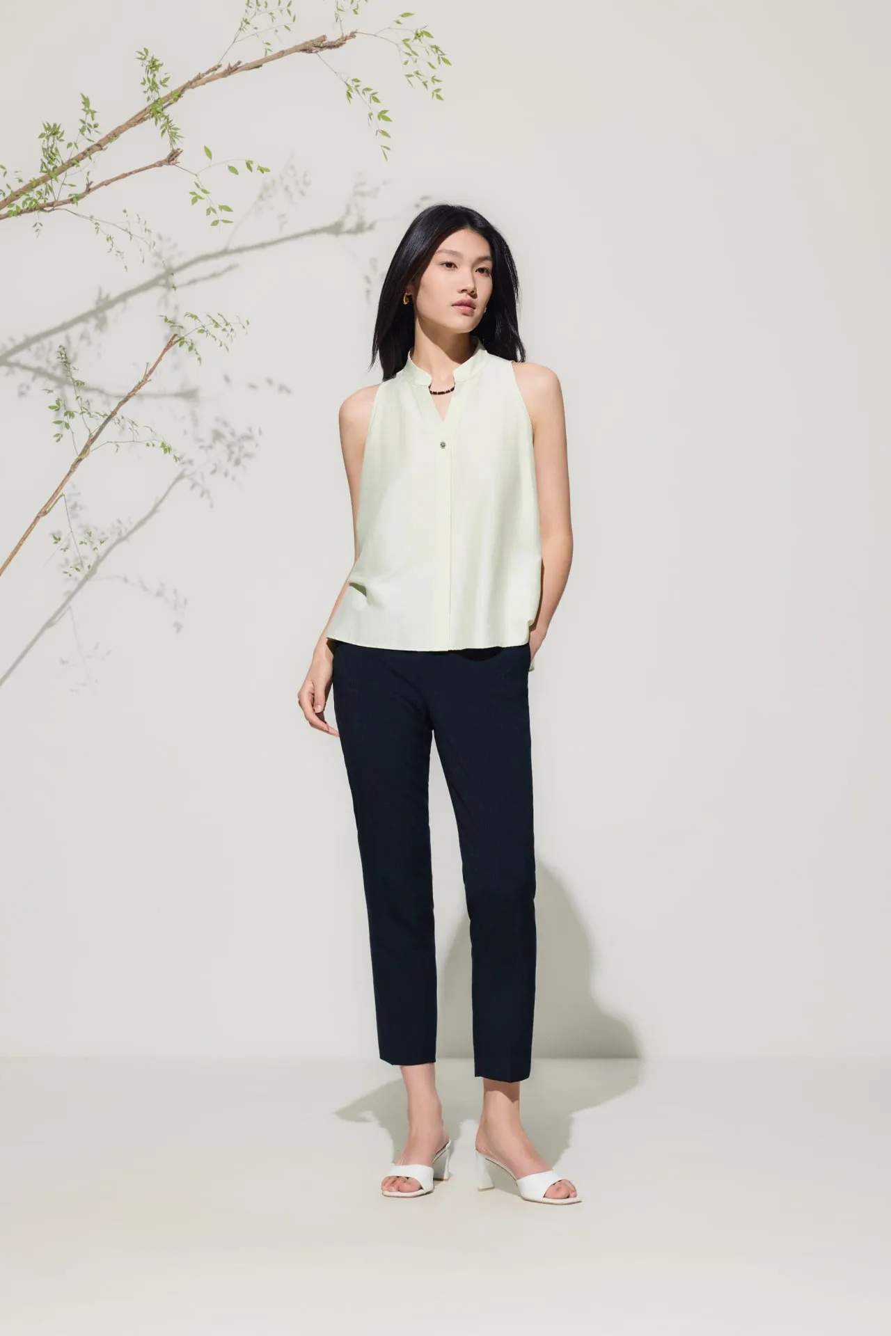 Stretch Ankle Cigarette Suit Pants