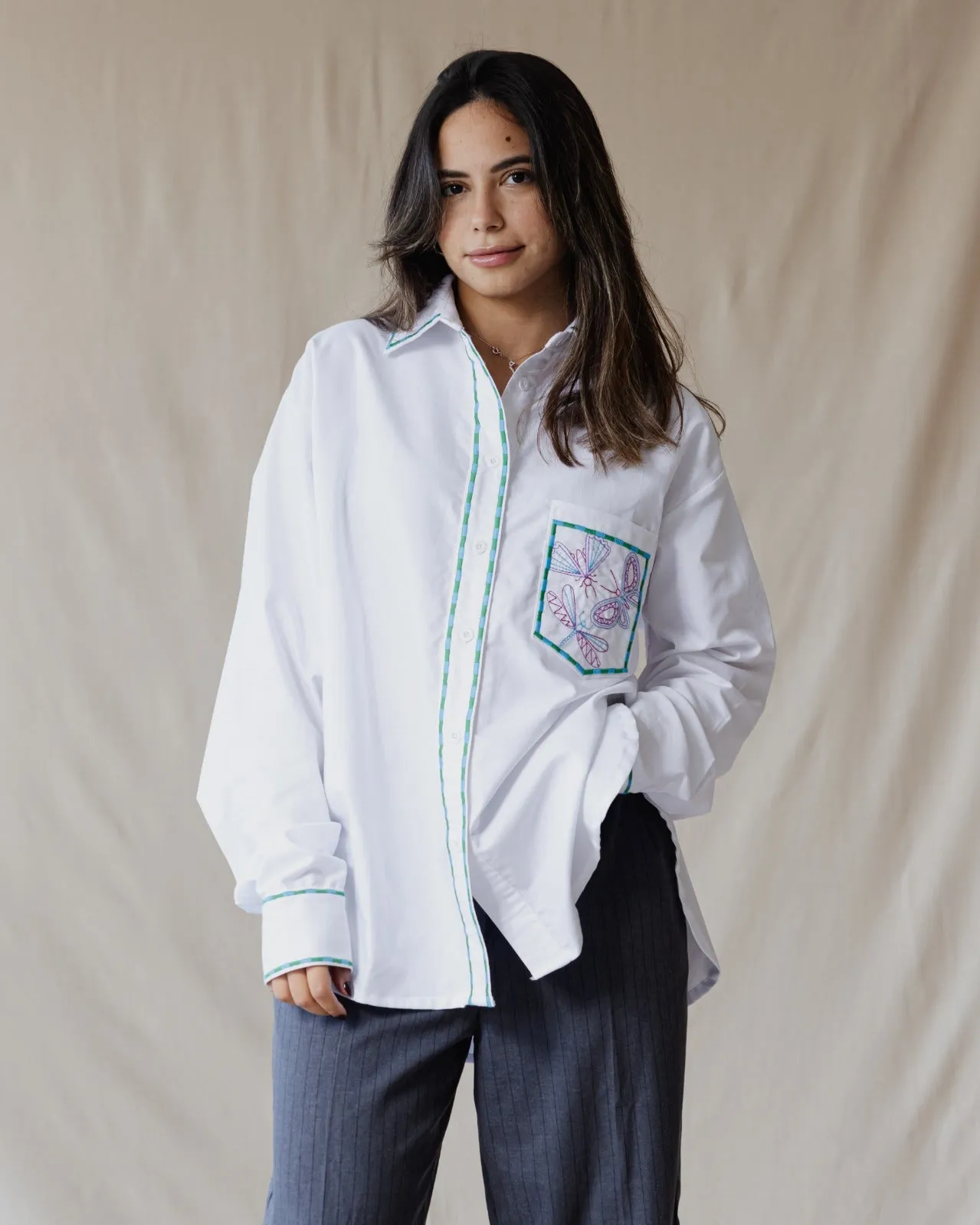 Stripes & Wings Embroidered Shirt
