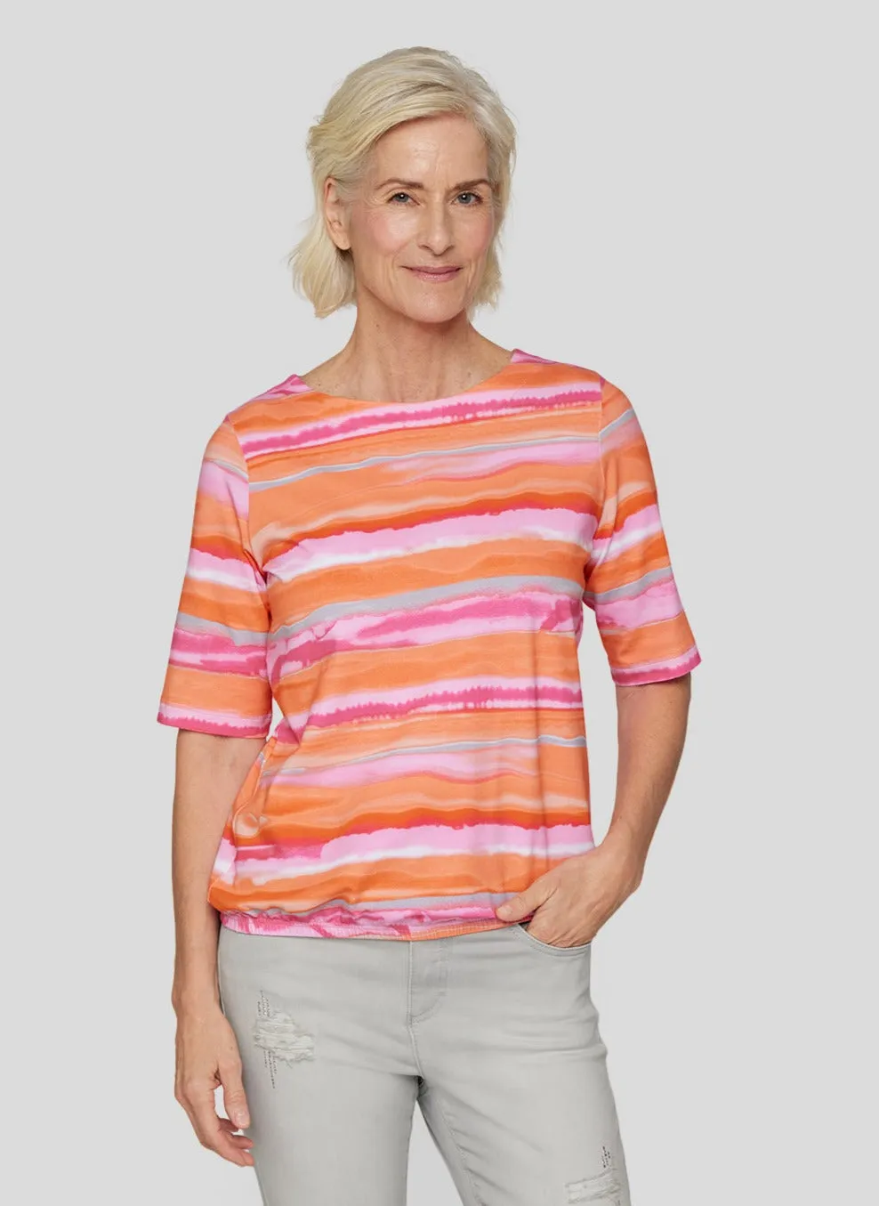Sunny Side Stripey Round Neck T-Shirt