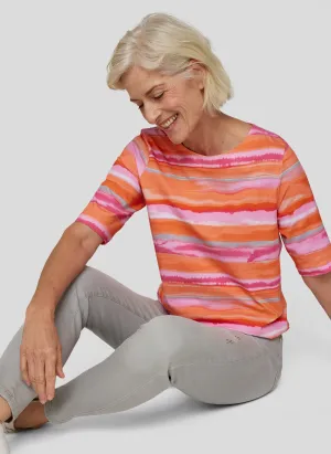 Sunny Side Stripey Round Neck T-Shirt