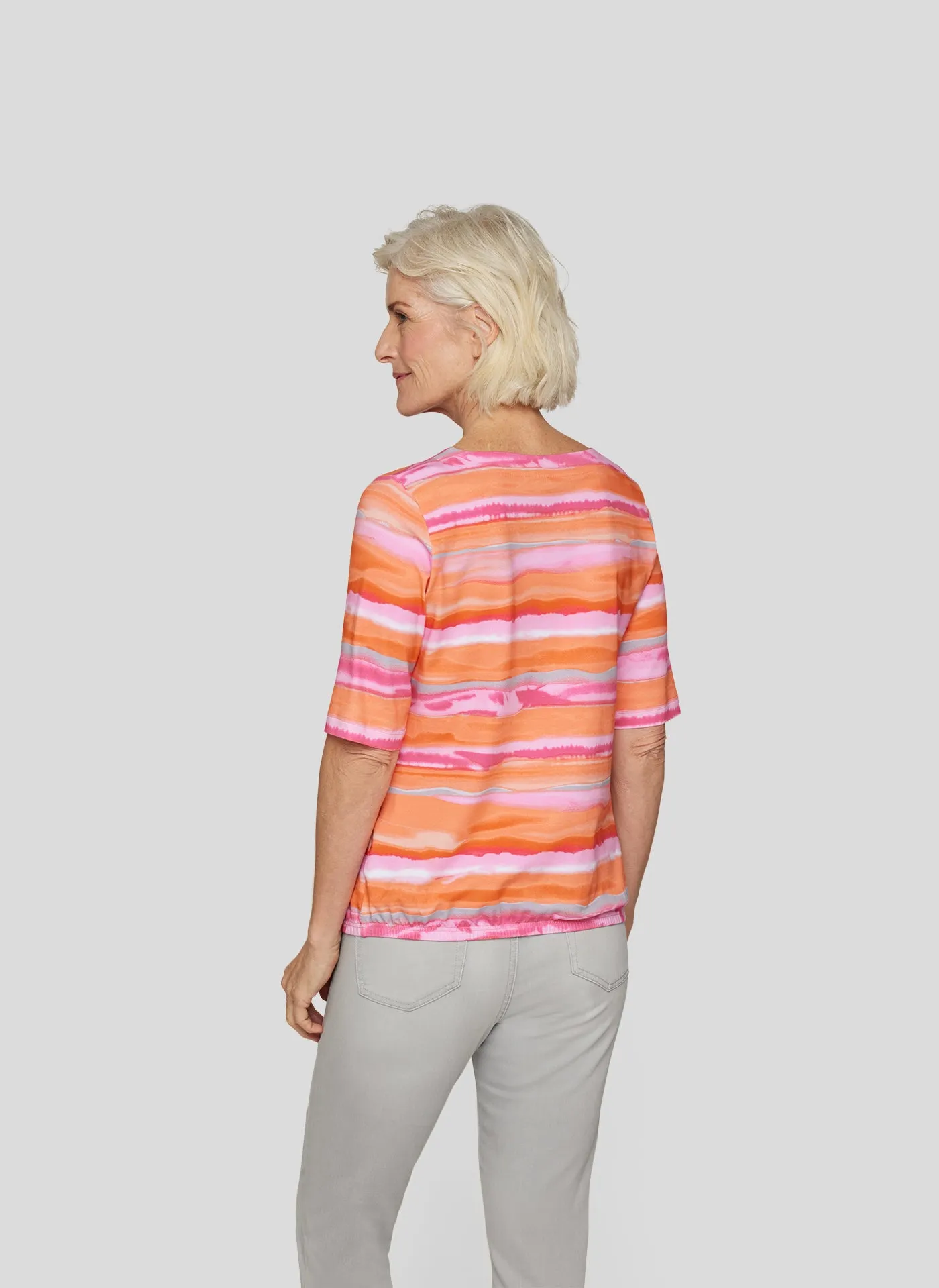 Sunny Side Stripey Round Neck T-Shirt
