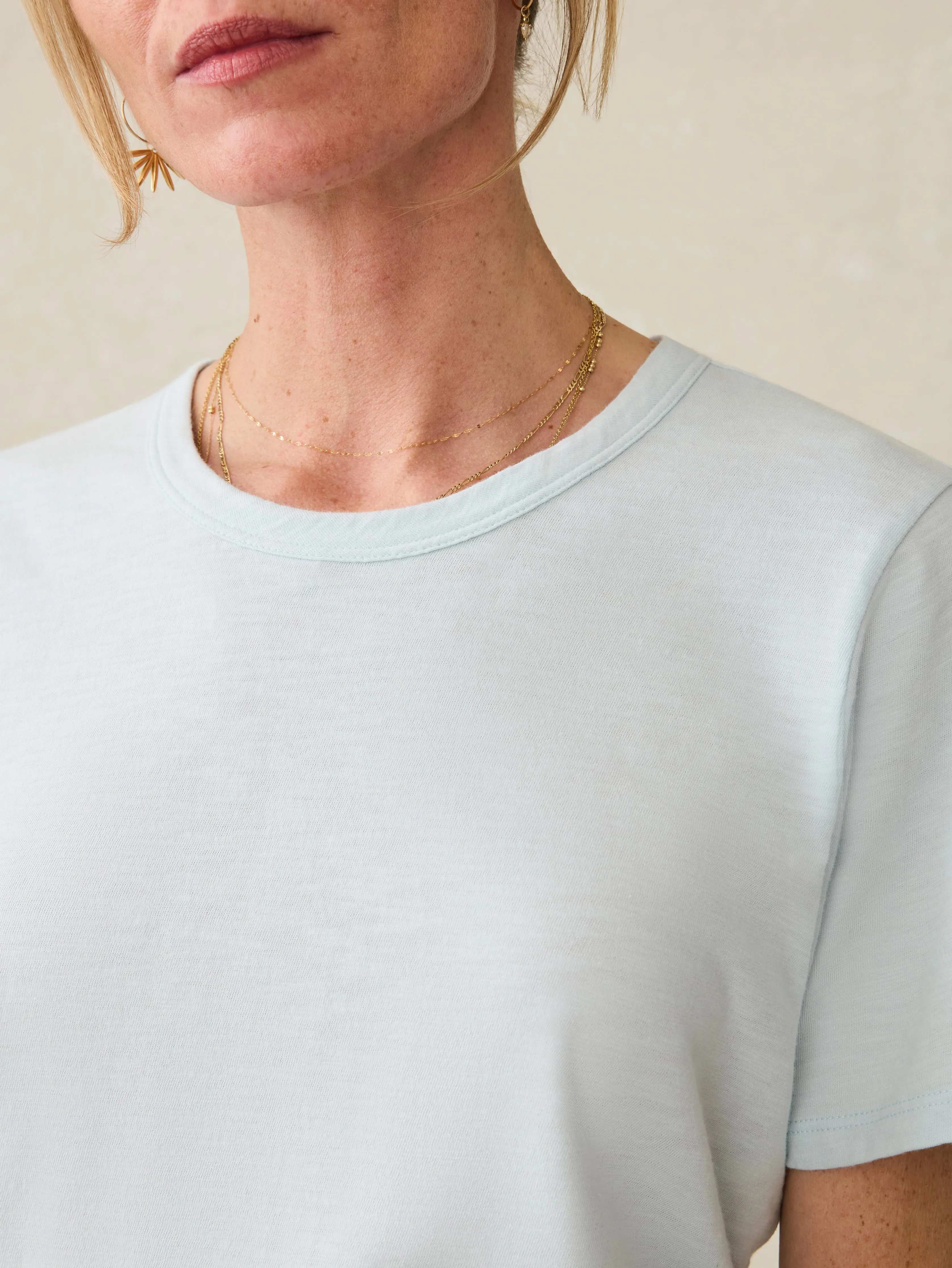 Sunwashed Regenerative Cotton Essential Tee - Sky