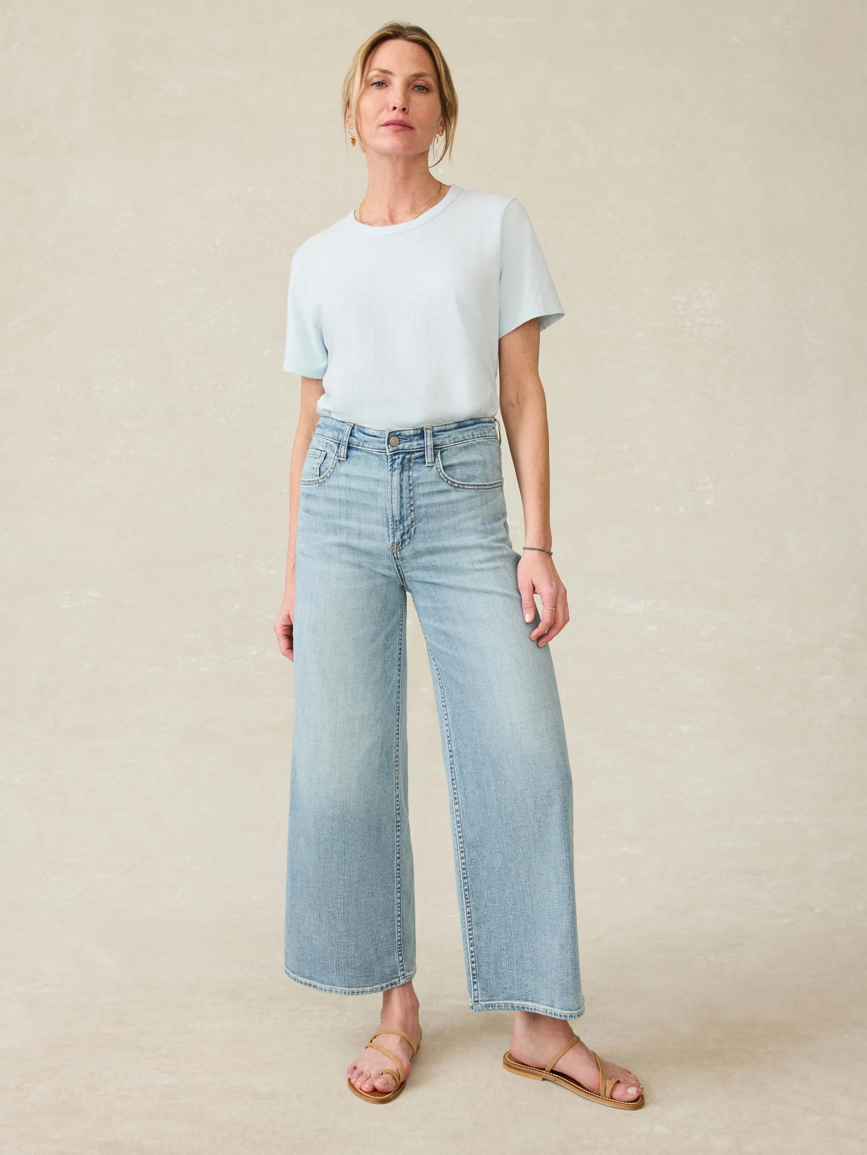 Sunwashed Regenerative Cotton Essential Tee - Sky