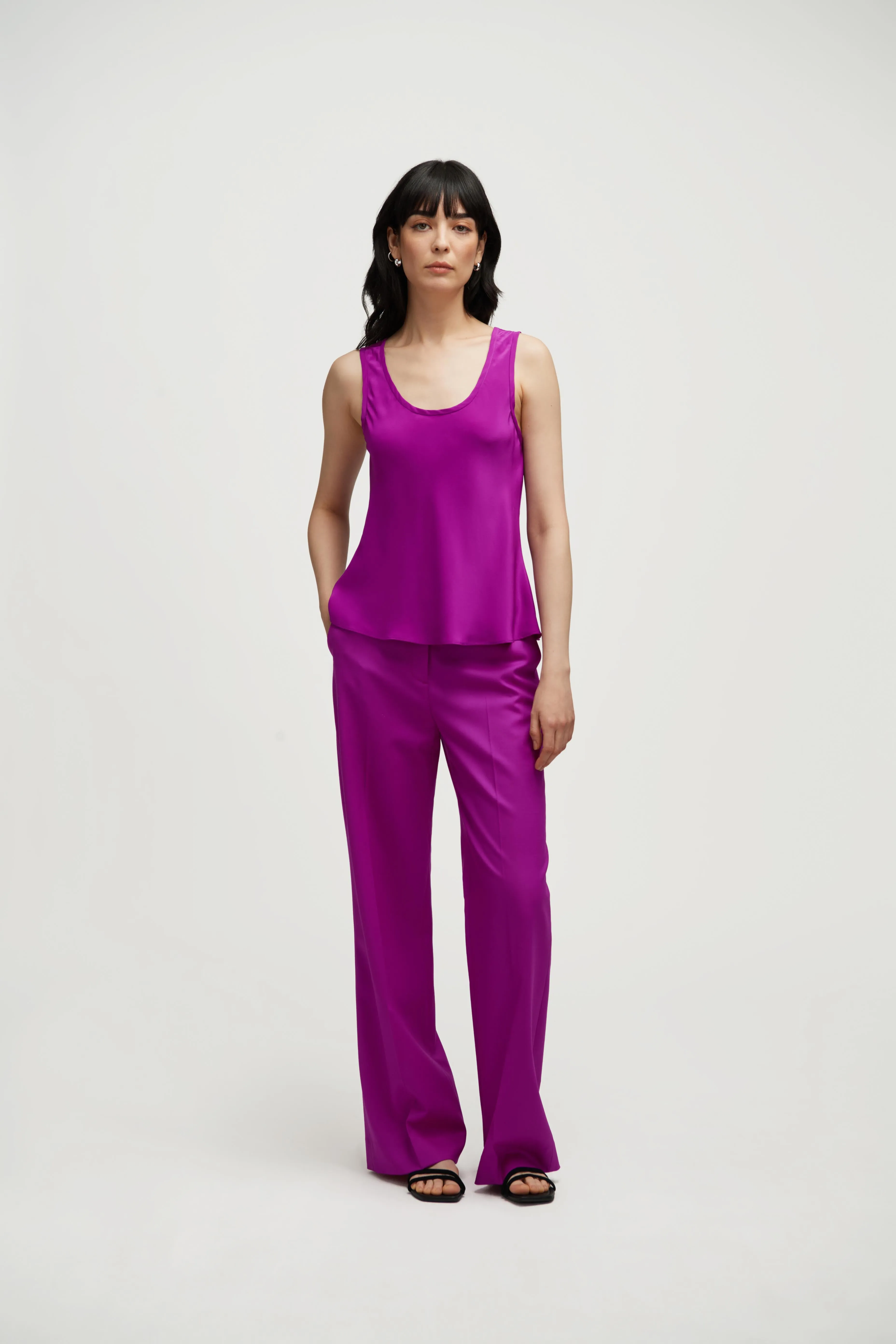 Tank in Silk Charmeuse | Orchid