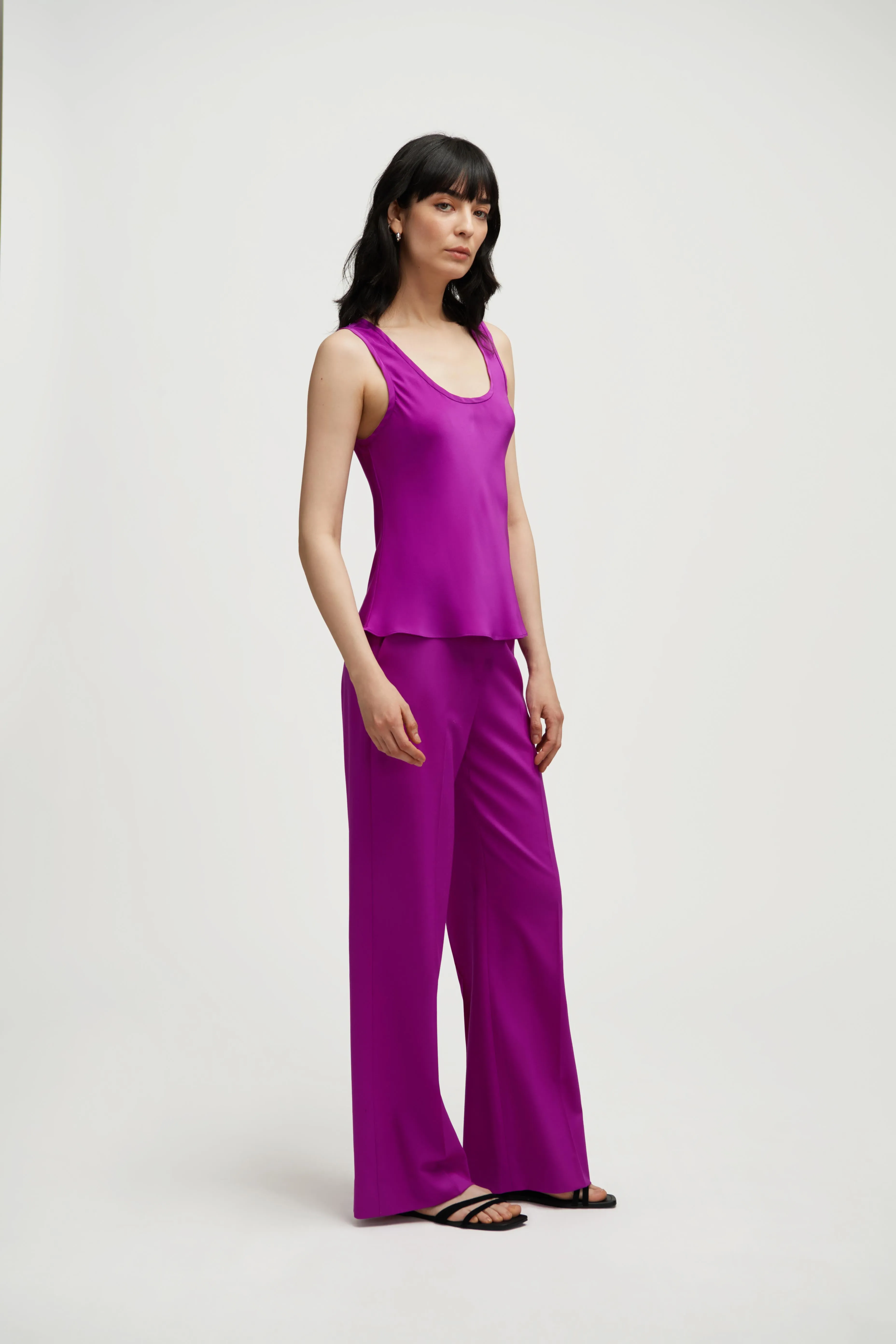 Tank in Silk Charmeuse | Orchid