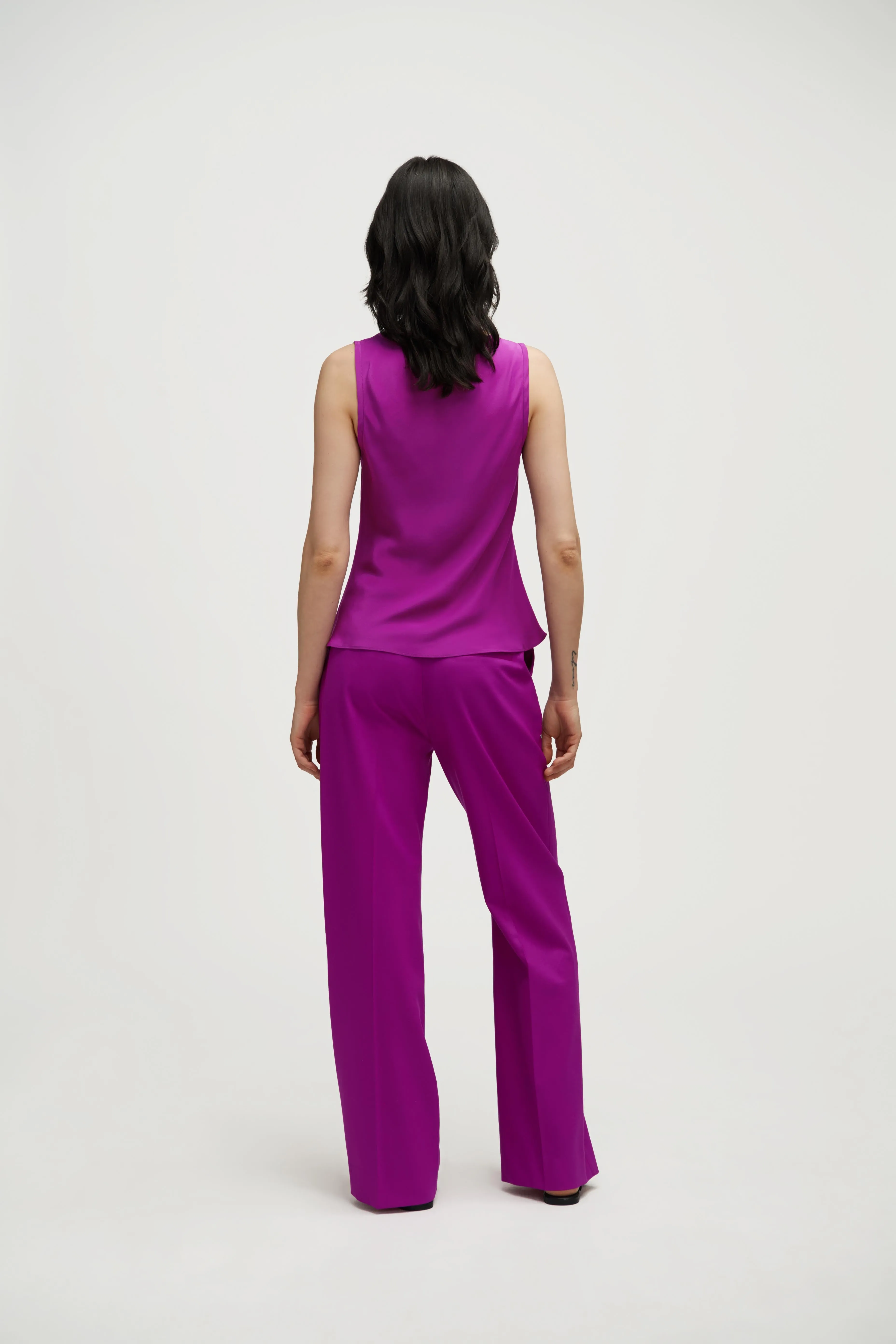 Tank in Silk Charmeuse | Orchid