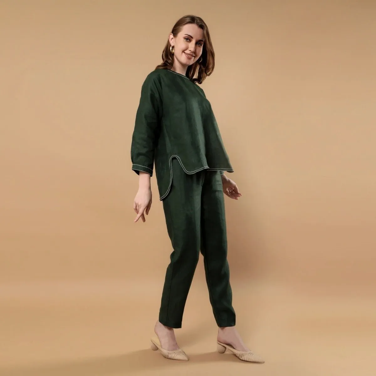 Terra - Hemp Co-ord Set - Forest Green