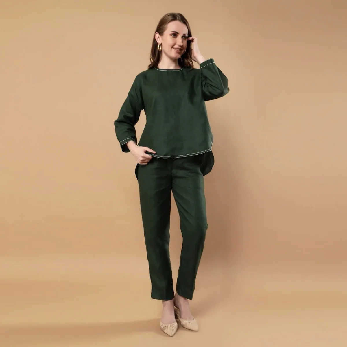 Terra - Hemp Co-ord Set - Forest Green