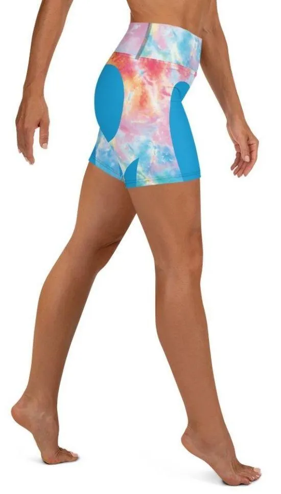 Tie Dye Heart Shaped Yoga Shorts