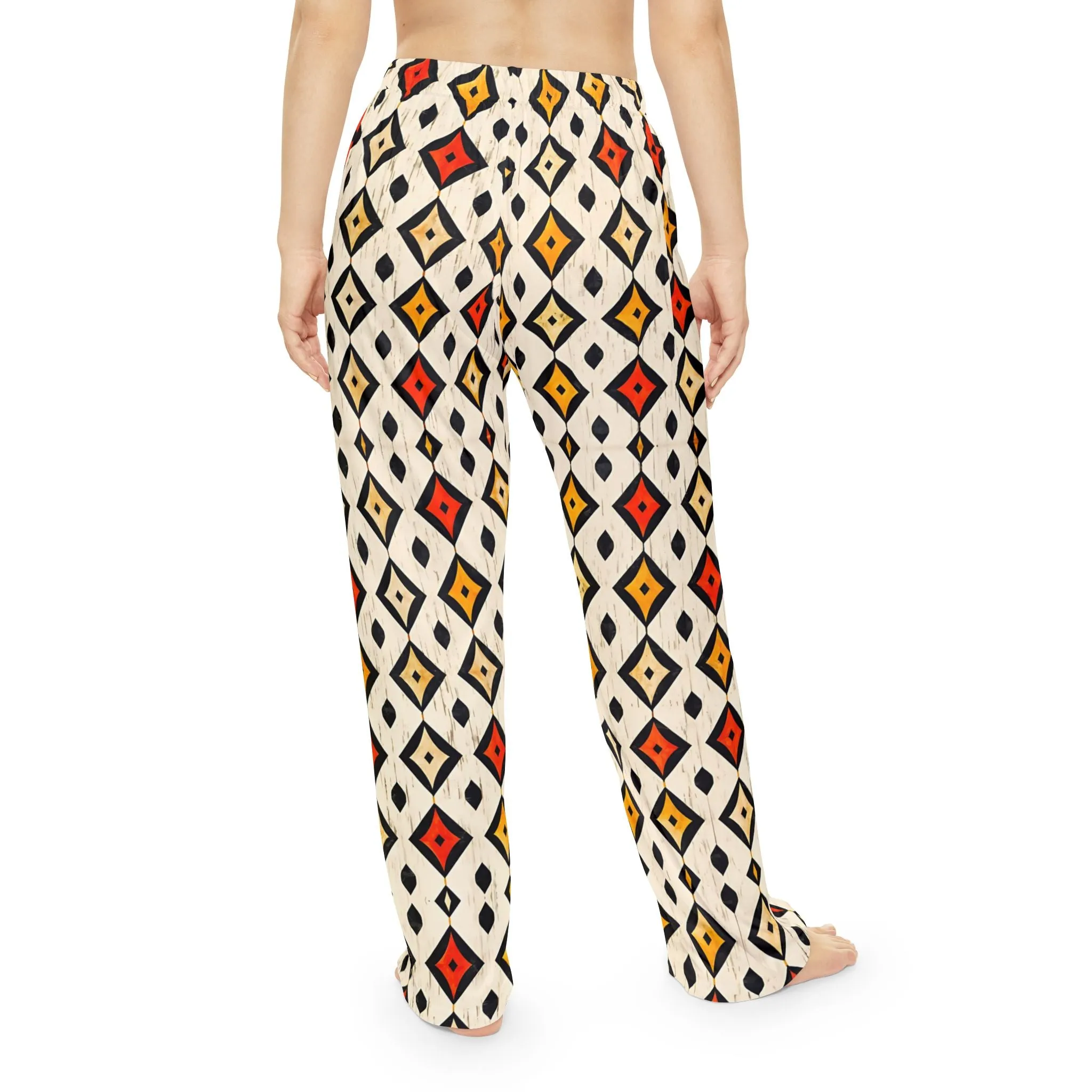 Trendy Women's Pajama Pants with Bold Soft Geometric Pattern