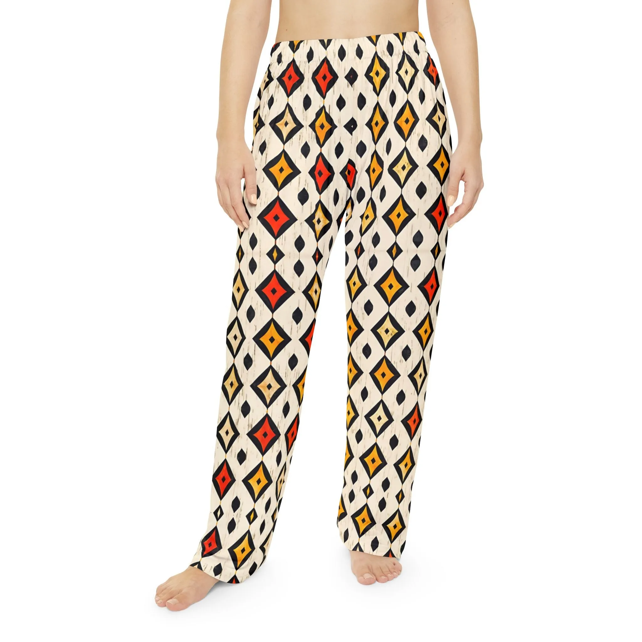 Trendy Women's Pajama Pants with Bold Soft Geometric Pattern
