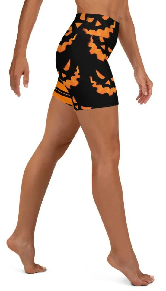 Two Patterned Halloween Yoga Shorts