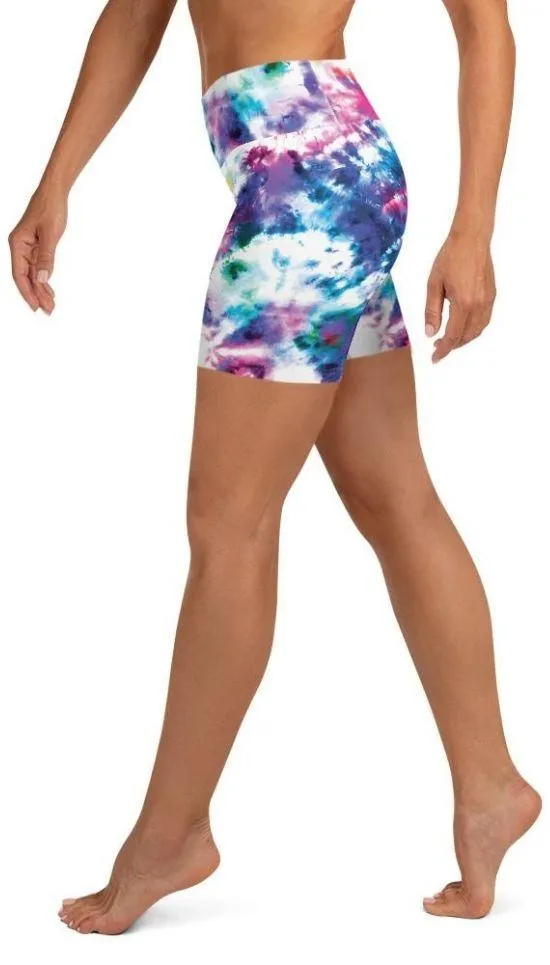 Vibrant Tie Dye Yoga Shorts