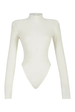 Volante White Turtleneck Bodysuit