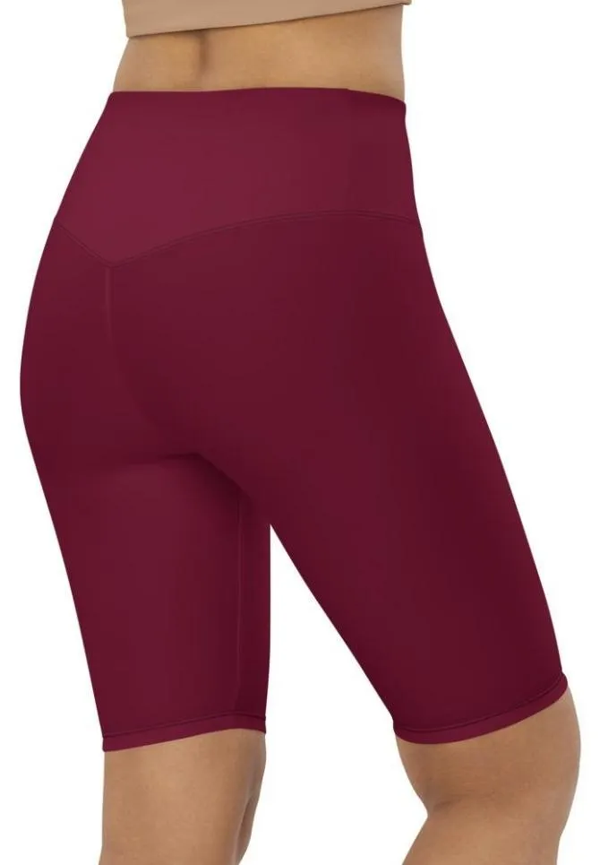 Wine Burgundy Biker Shorts