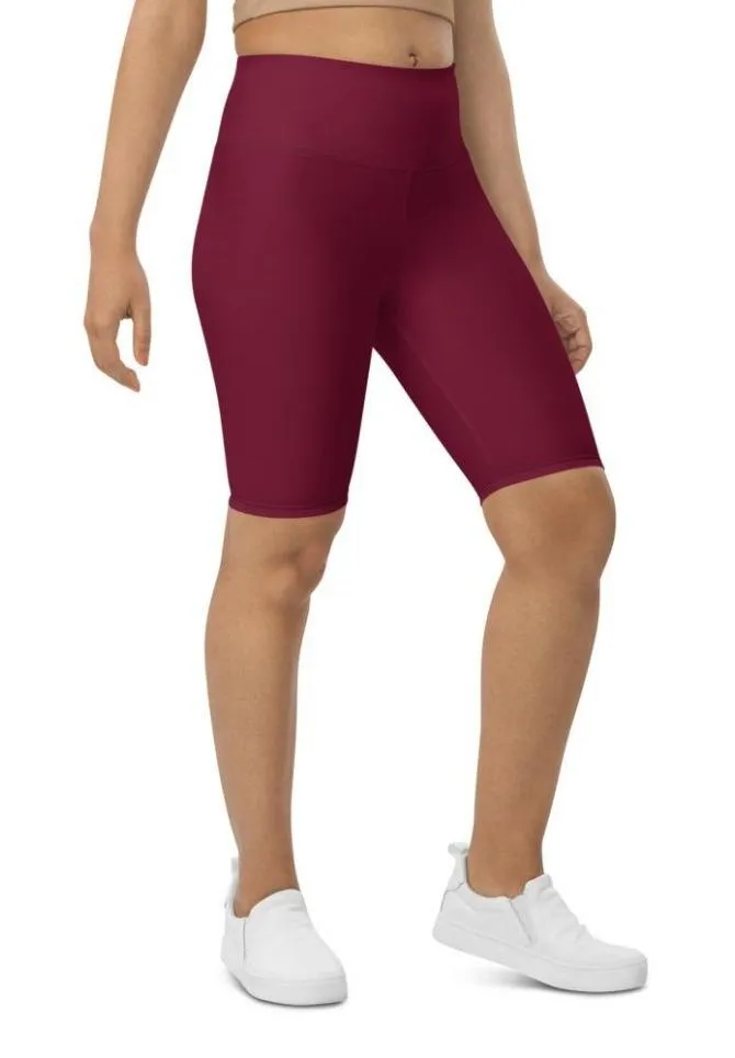 Wine Burgundy Biker Shorts
