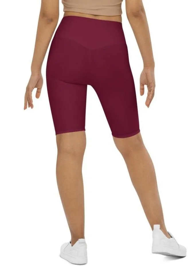 Wine Burgundy Biker Shorts
