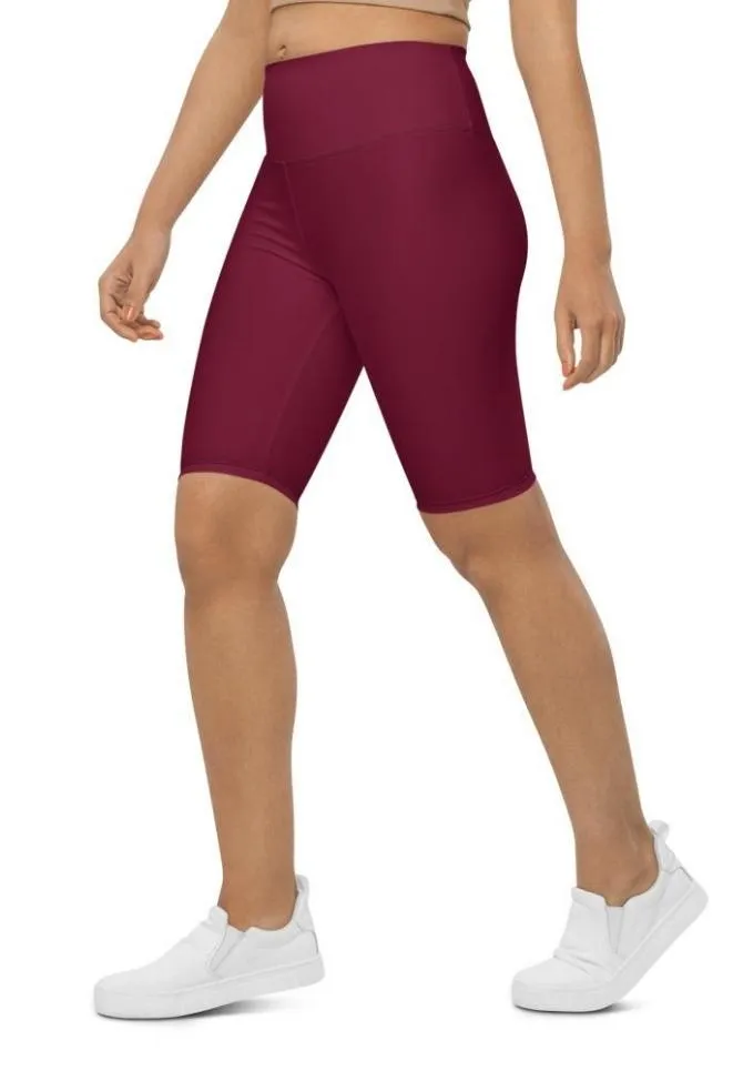 Wine Burgundy Biker Shorts