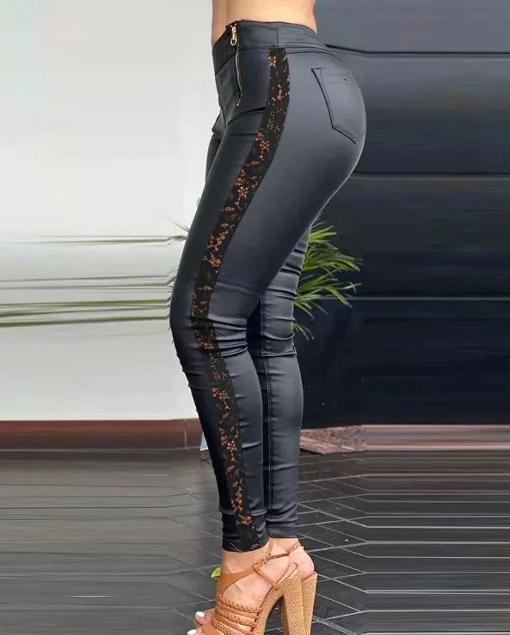 Women's faux leather skinny pants