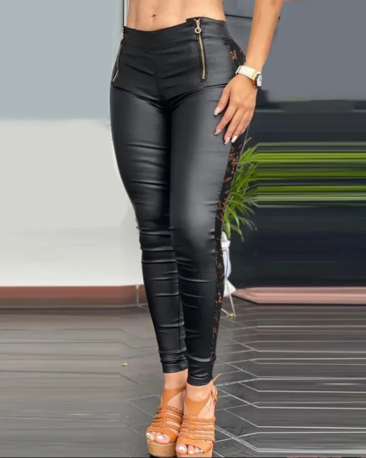 Women's faux leather skinny pants